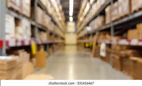 Warehouse Inventory In Defocus Blur Background Style.