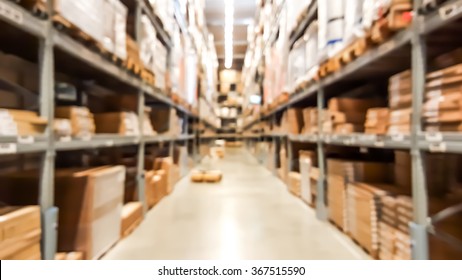 Warehouse Inventory In Defocus Blur Background Style.