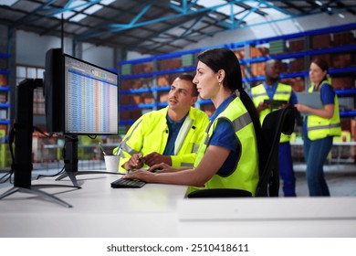 Warehouse Inventory Management On Computer. Staff In Office - Powered by Shutterstock