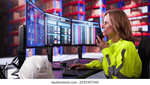 Warehouse Inventory Management On Office Computer. Supplier And Distribution Software - Powered by Shutterstock