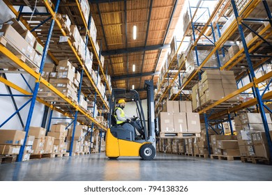 Warehouse man worker with forklift. - Powered by Shutterstock