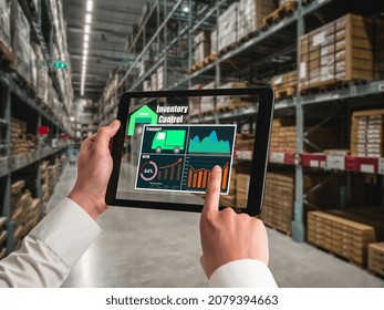 Warehouse management innovative software in computer for real time monitoring of goods package delivery . Computer screen showing smart inventory dashboard for storage and supply chain distribution . - Powered by Shutterstock - Get 15% off with code: PIKWIZARD15