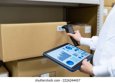 Warehouse management system with barcode reader and tablet PC. Inventory control.