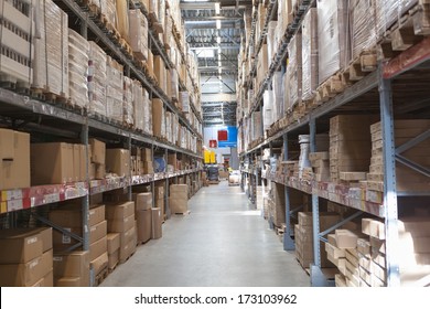 Warehouse Storage Of Retail Merchandise Shop.