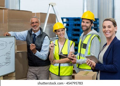 Warehouse Team Having A Meeting In Warehouse