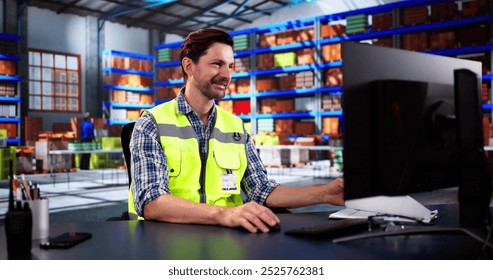 Warehouse Worker And Manager Checking Inventory In Warehouse