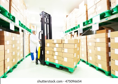 Warehouse Worker With Stacker