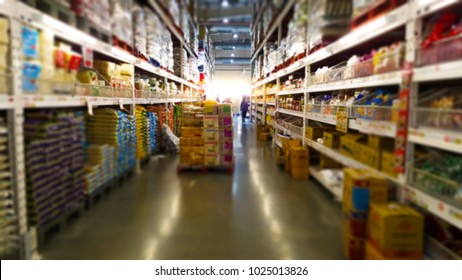 Warehousing Store in Blur : Logistic, Storage, Shipment, Industry and Manufacturing Concept - Cargo Boxes Storing