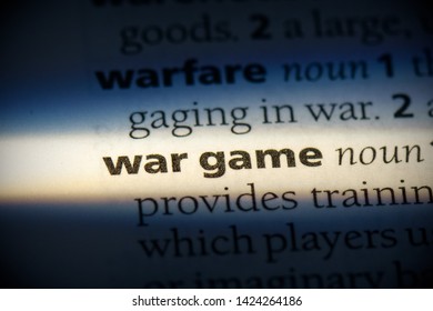 Wargame Word In A Dictionary. Wargame Concept, Definition.