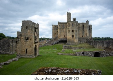 Warkworth, Northumbria, England, June 6 2022 - Inside The Grounds Of The Medieval Warkworth Castle Which Was Home To The Powerful Percy Family In The Late Middle Ages. 