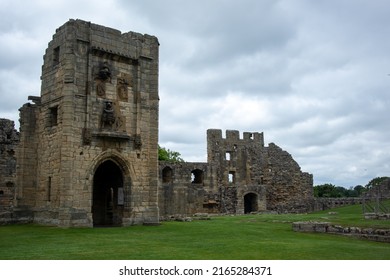 Warkworth, Northumbria, England, June 6 2022 - Inside The Grounds Of The Medieval Warkworth Castle Which Was Home To The Powerful Percy Family In The Late Middle Ages. 