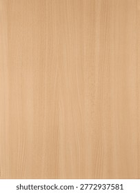 Warm beech-effect laminate panel with peachy cream tones and straight vertical grain, light decorative wood-look surface for soft interior backgrounds