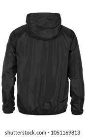 Warm Black Windbreaker Jacket With Hood