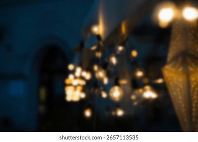 Warm blurred lights create a soft background. This image is suitable for use in festive or decorative design projects.
