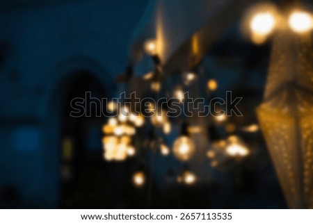 Warm blurred lights create a soft background. This image is suitable for use in festive or decorative design projects.
