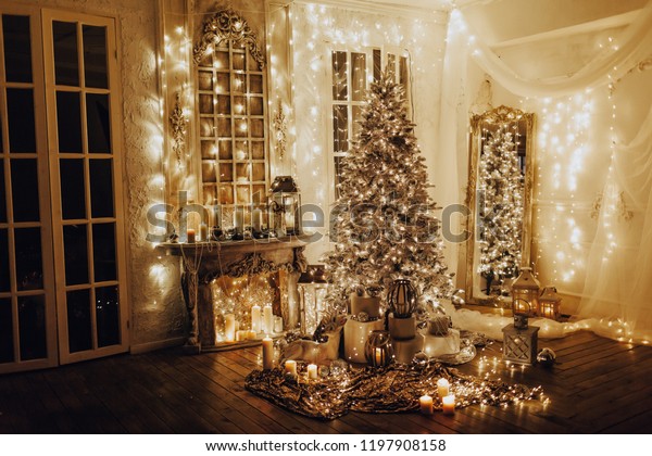 Warm Cozy Evening Christmas Room Interior Stock Photo Edit