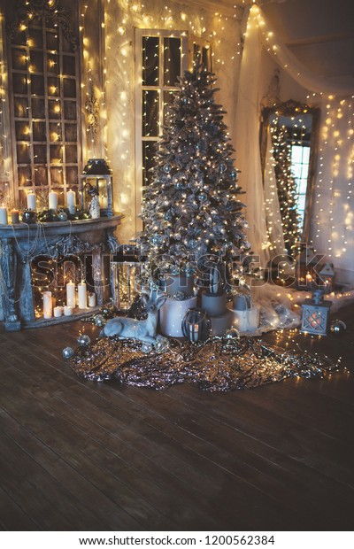 Warm Cozy Evening Christmas Room Interior Stock Photo Edit