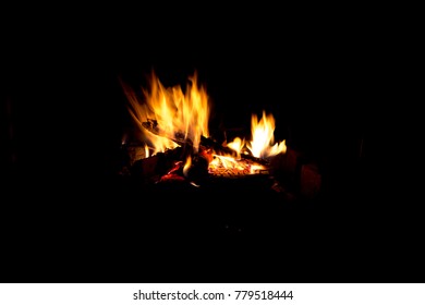 Warm fire in the dark
