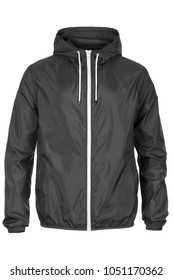 Warm Gray Windbreaker Jacket With Hood