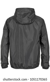 Warm Gray Windbreaker Jacket With Hood