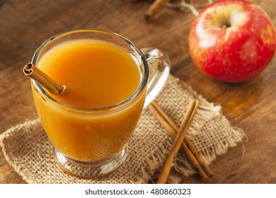 Warm Hot Apple Cider Ready To Drink In Autumn