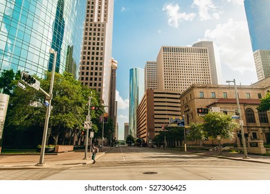 Warm Houston City Street View