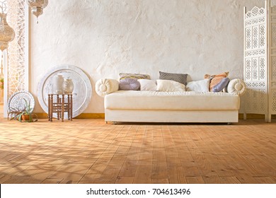 Warm Loft Interior With Sunlight