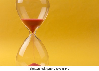 Warm mode of hourglass as time passing concept. Life time passing. Meaning of life
