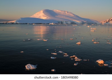 Warm Sunlight On The Antarctica Icy Sea