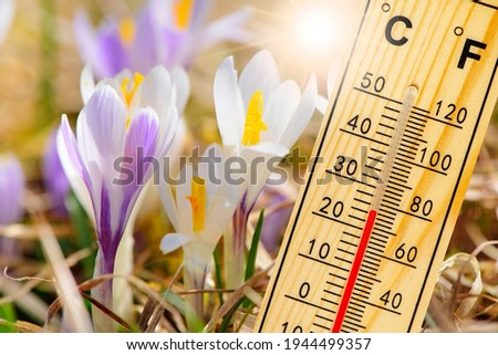 warm temperature at spring with fine weather and sun