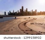 Warm winter day at North Avenue beach in Chicago