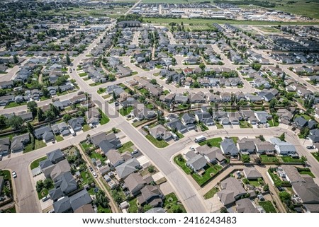 Warman, Saskatchewan in Summer Aerial View