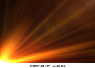 Warming Sun Rays Isolated On Black Background For Overlay Design Or Screen Blending Mode