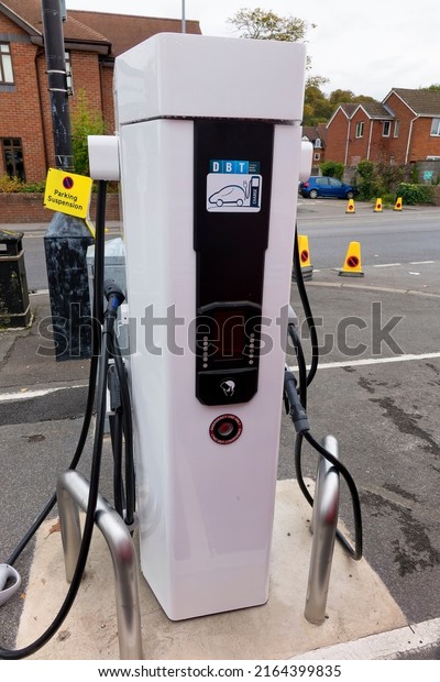 Warminster,\
Wiltshire, UK - October 12 2014: A DBT CEV Electric Vehicle\
Charging Point in the Warminster Central Car Park in Wiltshire,\
England, UK                          \
