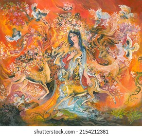 The Warmth Of Love, Persian Miniature Painting