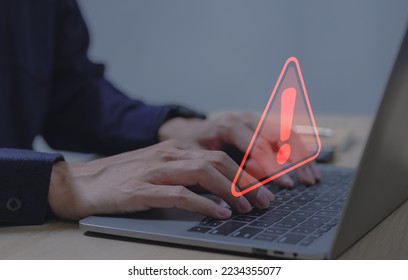 Warning alert system concept, system hacked on computer network, cybercrime and virus, Malicious software, compromised information, illegal connection, data breach cybersecurity vulnerability - Powered by Shutterstock