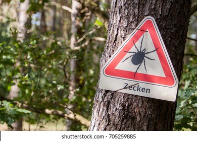 Warning Before Ticks In A German Wood