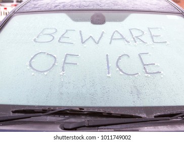 Warning Beware Ice Written On Cold Stock Photo 1011749002 | Shutterstock