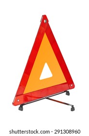 Warning car sign - red triangle isolated on a white background - Shutterstock ID 291308960