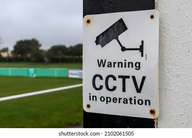 Warning CCTV in operation sign with video camera icon