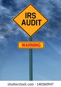 Warning Irs Audit Conceptual Road Sign Over Sky