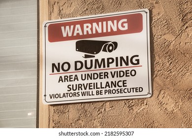 Warning No Dumping Area Under Surveillance Sign