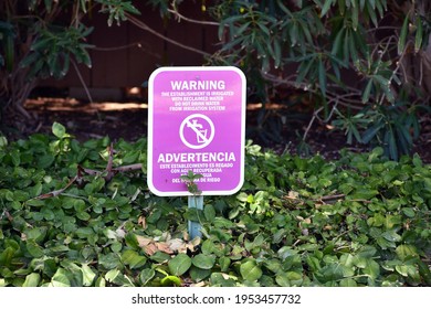 Warning Reclaimed Water Purple Sign