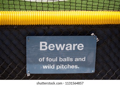 Warning Sign Beware Foul Balls Wild Stock Photo (Edit Now) 1131564857