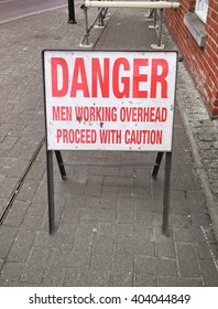 A warning sign at a construction site