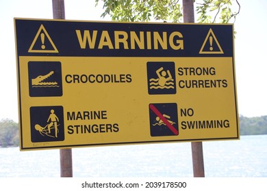 Warning Sign On Bathurst Island, One Of The Tiwi Islands In Australia's Northern Territory.