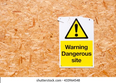 Warning signs for dangerous site, Conceptual image of builders
