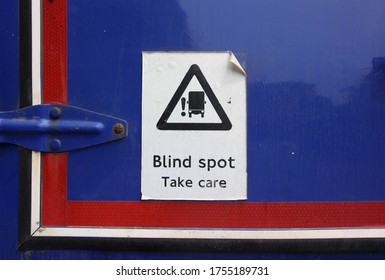 warning sticker for blind spot