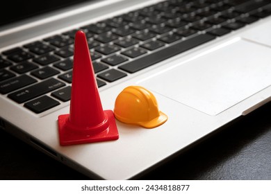 warning under construction , website under maintenance , troubleshooting and fixing