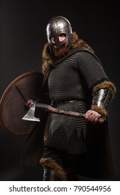 Warrior Viking Full Arms Axe Helmet Stock Photo (Edit Now) 790544665